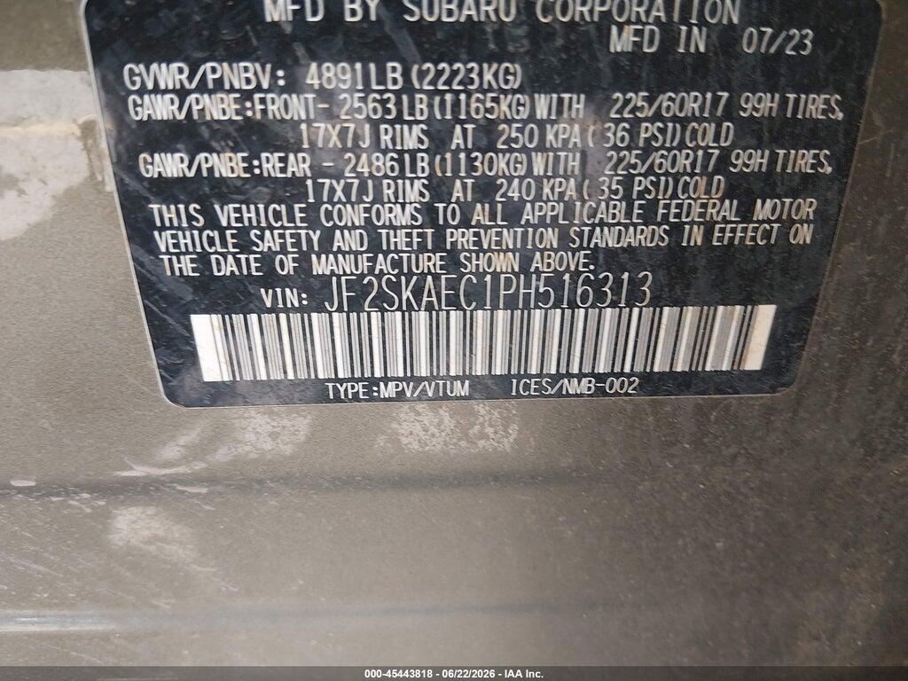 JF2SKAEC1PH516313 2023 SUBARU FORESTER photo no. 9