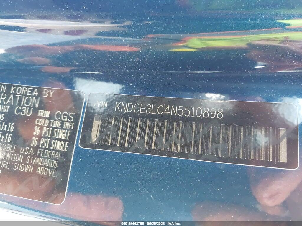 KNDCE3LC4N5510898 2022 KIA NIRO photo no. 9