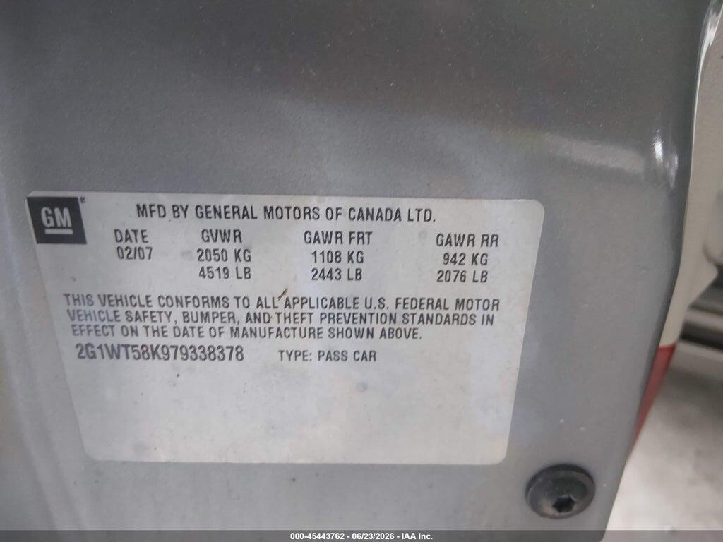 2G1WT58K979338378 2007 CHEVROLET IMPALA photo no. 9