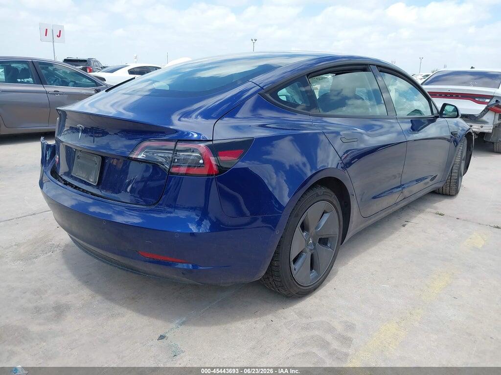 5YJ3E1EA2NF349305 2022 TESLA MODEL 3 photo no. 4