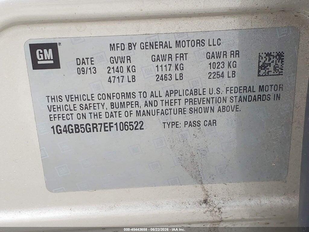 1G4GB5GR7EF106522 2014 BUICK LACROSSE photo no. 9