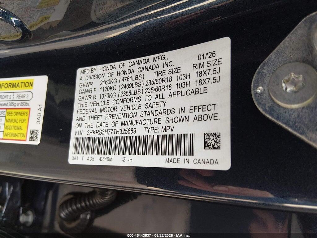 2HKRS3H77TH325689 2026 HONDA CR-V photo no. 9