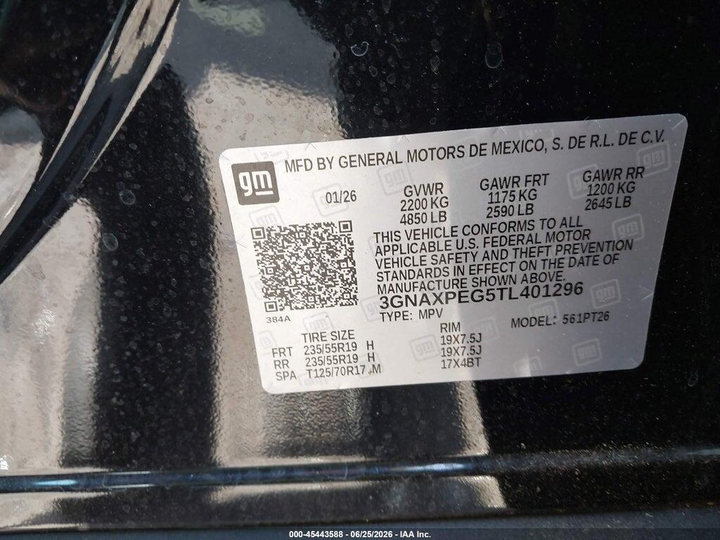 3GNAXPEG5TL401296 2026 CHEVROLET EQUINOX photo no. 9