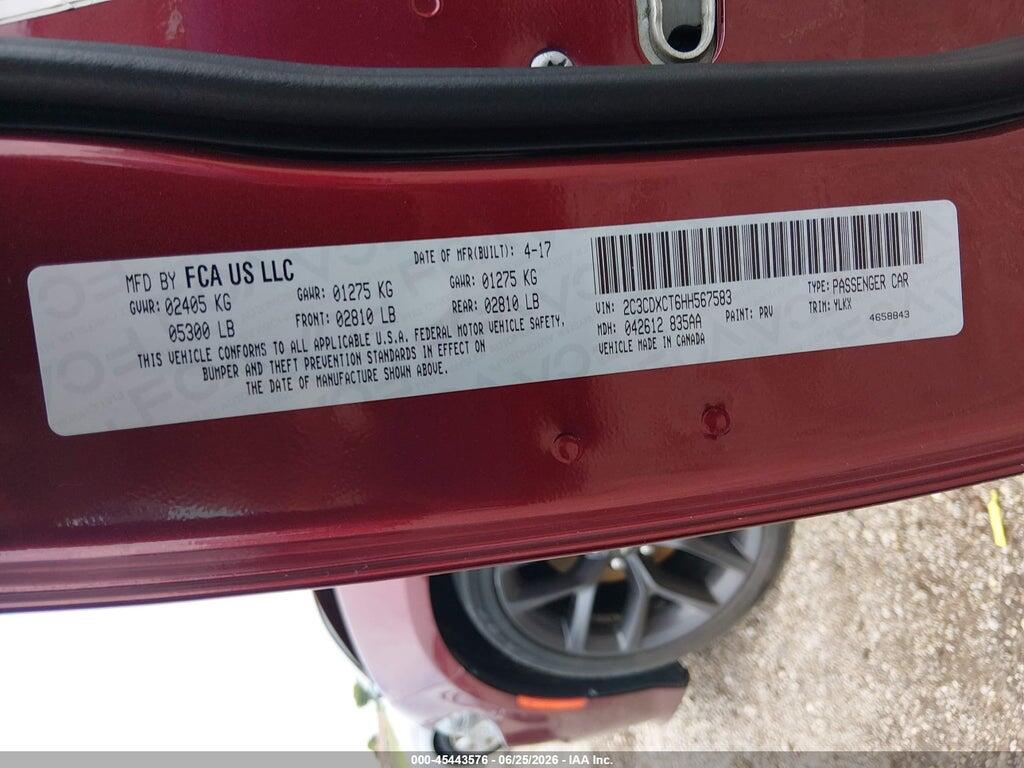2C3CDXCT6HH567583 2017 DODGE CHARGER photo no. 9