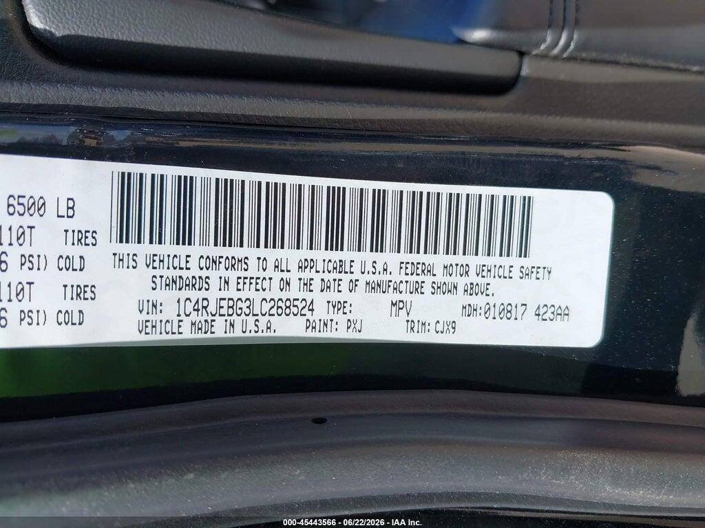 1C4RJEBG3LC268524 2020 JEEP GRAND CHEROKEE photo no. 9