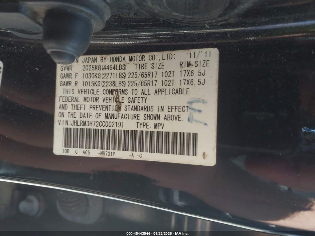 JHLRM3H72CC002191 2012 HONDA CR-V photo no. 9