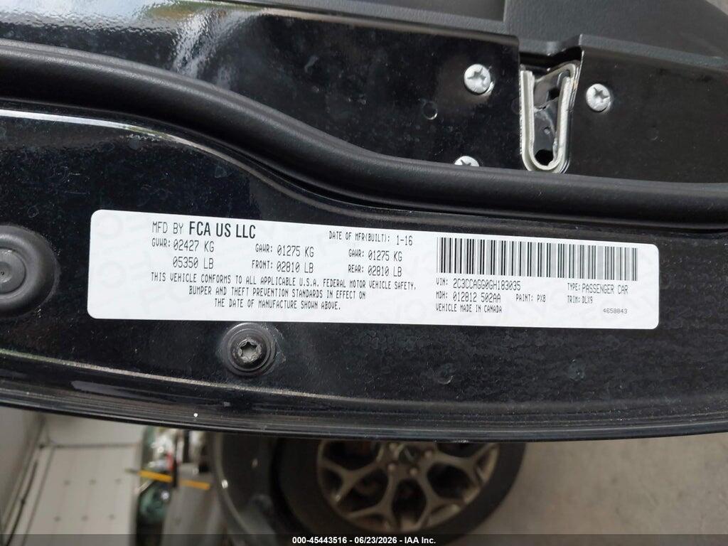 2C3CCAGG0GH183035 2016 CHRYSLER 300 photo no. 9