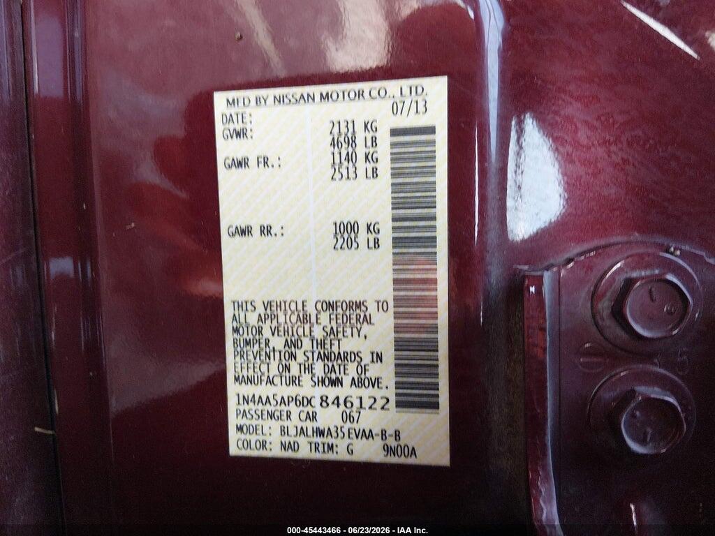 1N4AA5AP6DC846122 2013 NISSAN MAXIMA photo no. 9