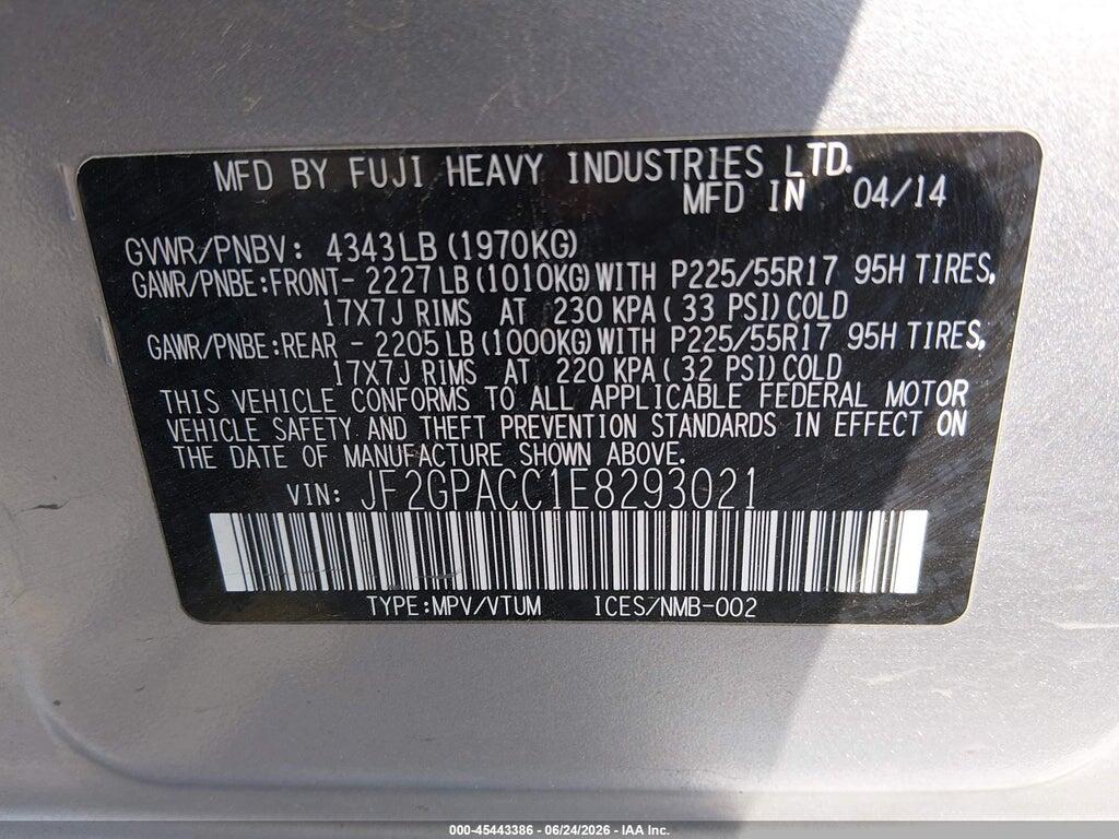 JF2GPACC1E8293021 2014 SUBARU XV CROSSTREK photo no. 9