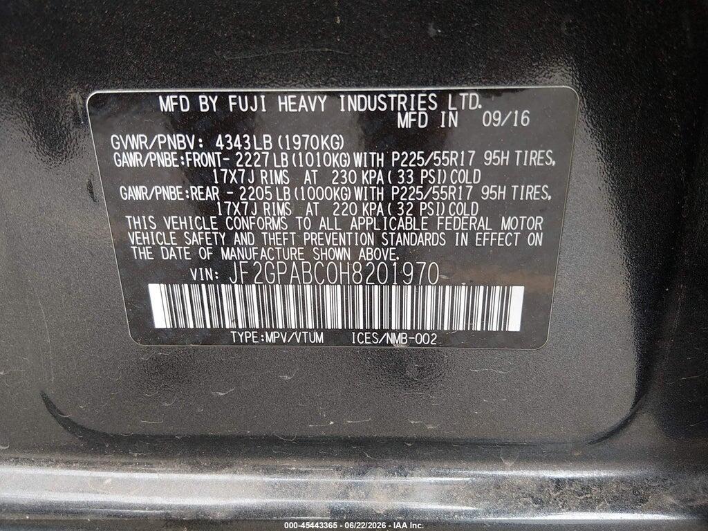 JF2GPABC0H8201970 2017 SUBARU CROSSTREK photo no. 9