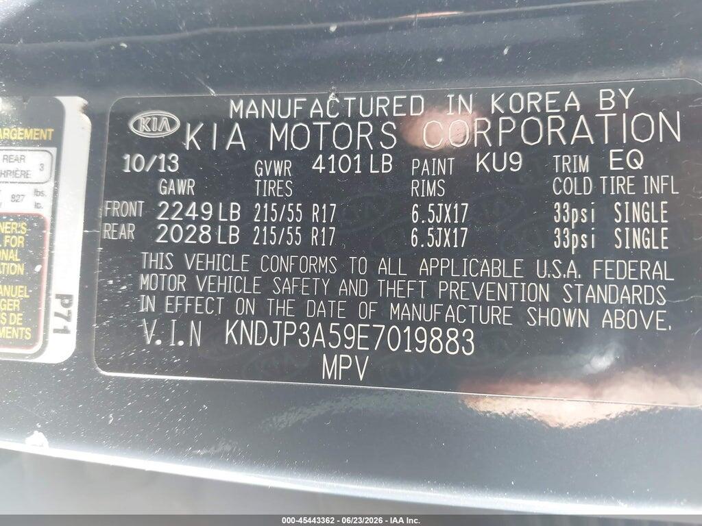 KNDJP3A59E7019883 2014 KIA SOUL photo no. 9