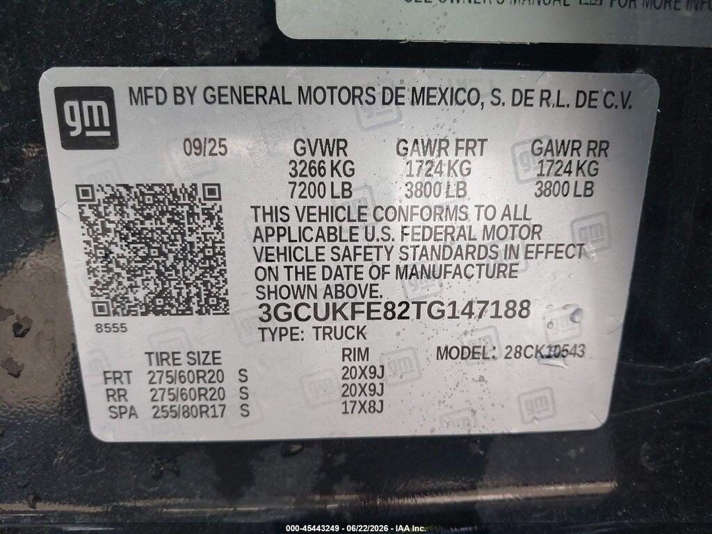 3GCUKFE82TG147188 2026 CHEVROLET SILVERADO 1500 photo no. 9