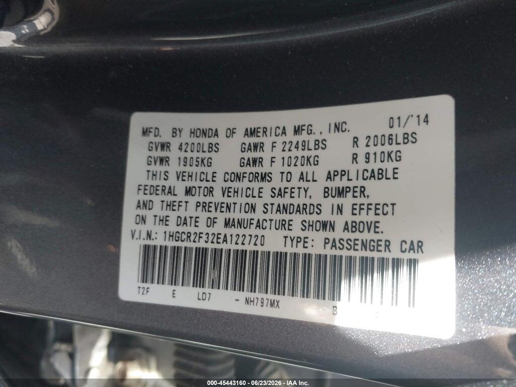 1HGCR2F32EA122720 2014 HONDA ACCORD photo no. 9
