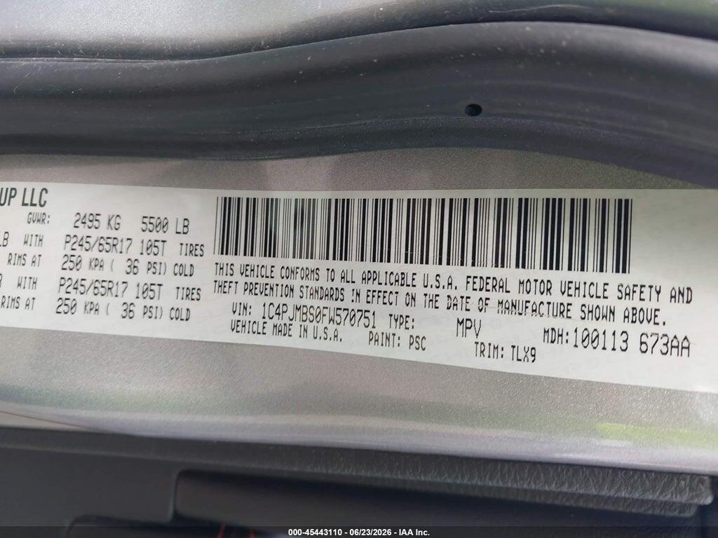 1C4PJMBS0FW570751 2015 JEEP CHEROKEE photo no. 9