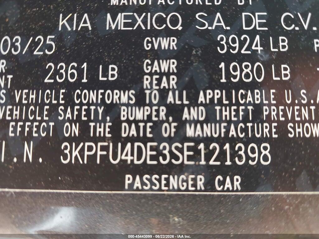 3KPFU4DE3SE121398 2025 KIA K4 photo no. 9
