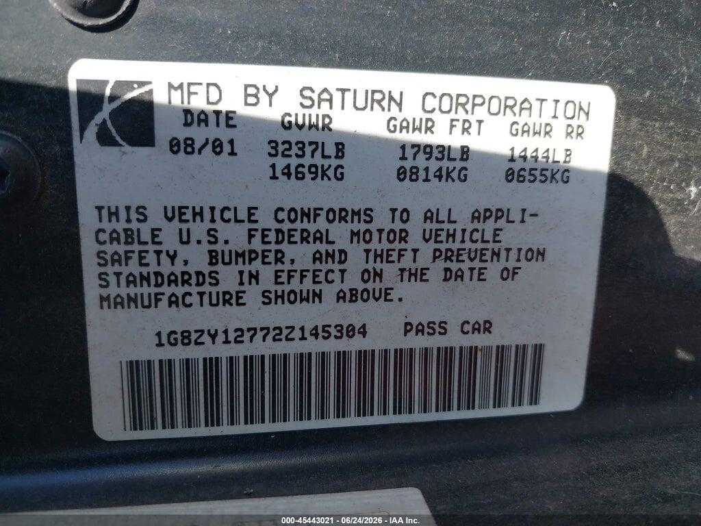 1G8ZY12772Z145304 2002 SATURN S-SERIES photo no. 9