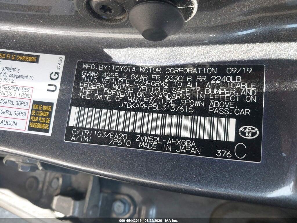 JTDKARFP5L3137615 2020 TOYOTA PRIUS PRIME photo no. 9