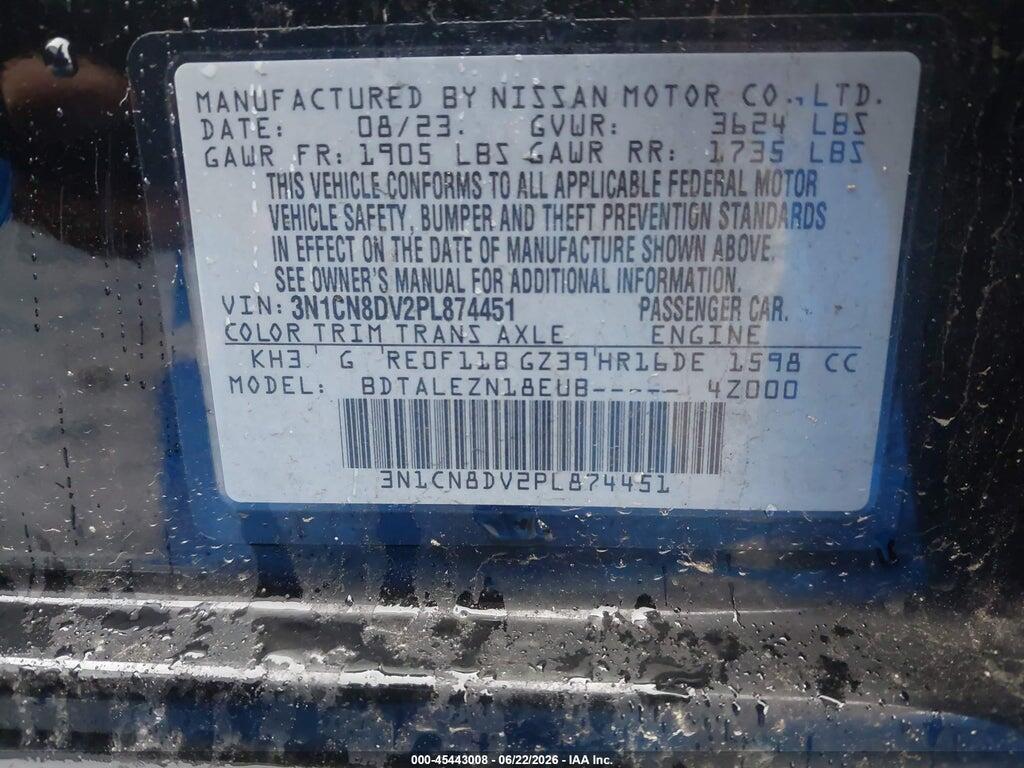 3N1CN8DV2PL874451 2023 NISSAN VERSA photo no. 9