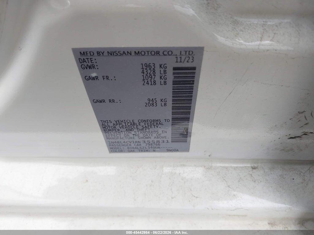 1N4BL4CV1RN355831 2024 NISSAN ALTIMA photo no. 9