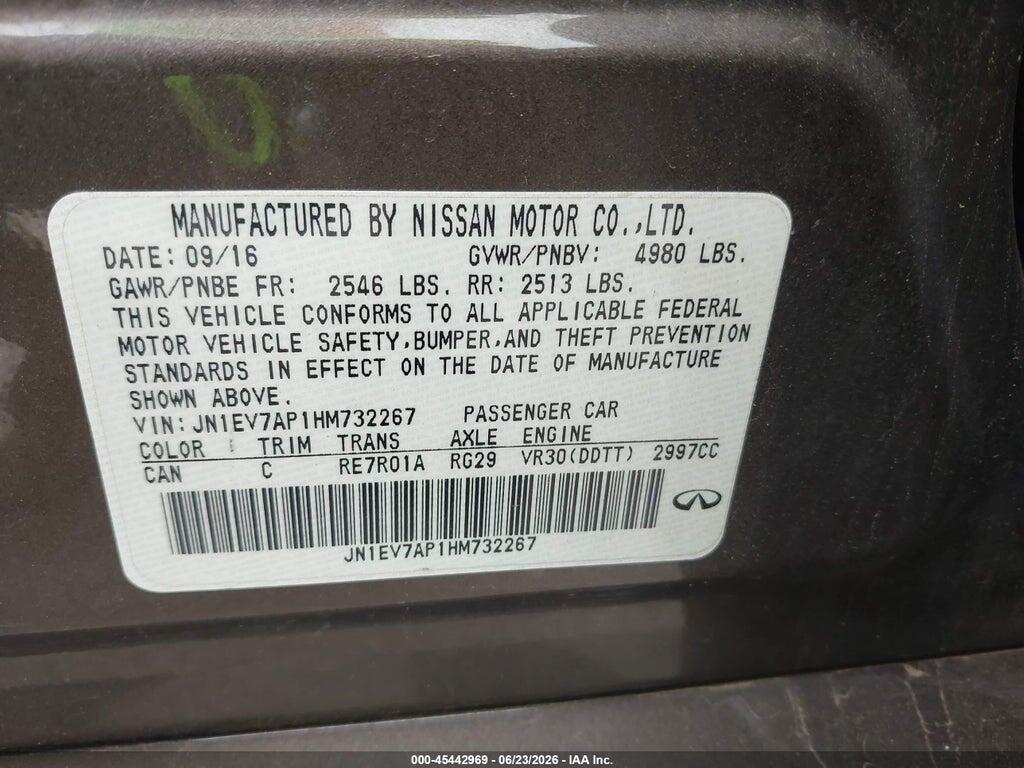 JN1EV7AP1HM732267 2017 INFINITI Q50 photo no. 9