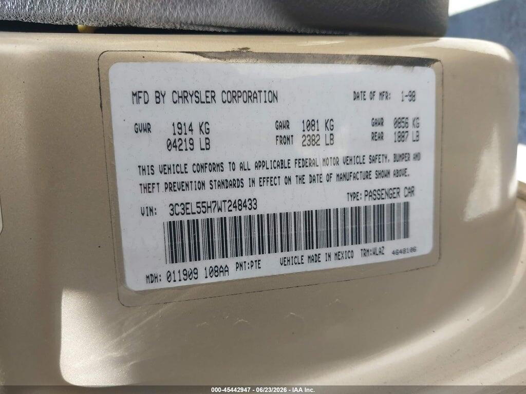 3C3EL55H7WT248433 1998 CHRYSLER SEBRING photo no. 9