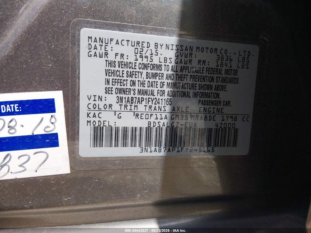3N1AB7AP1FY241165 2015 NISSAN SENTRA photo no. 9