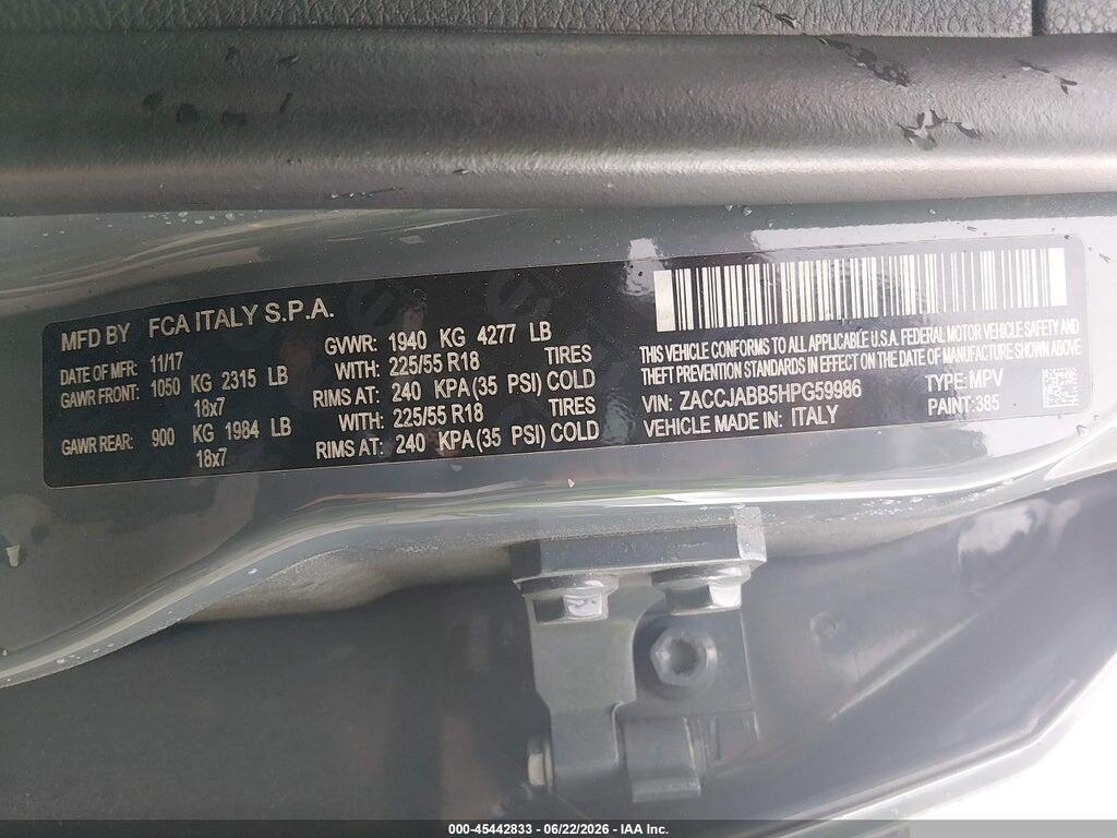 ZACCJABB5HPG59986 2017 JEEP RENEGADE photo no. 9