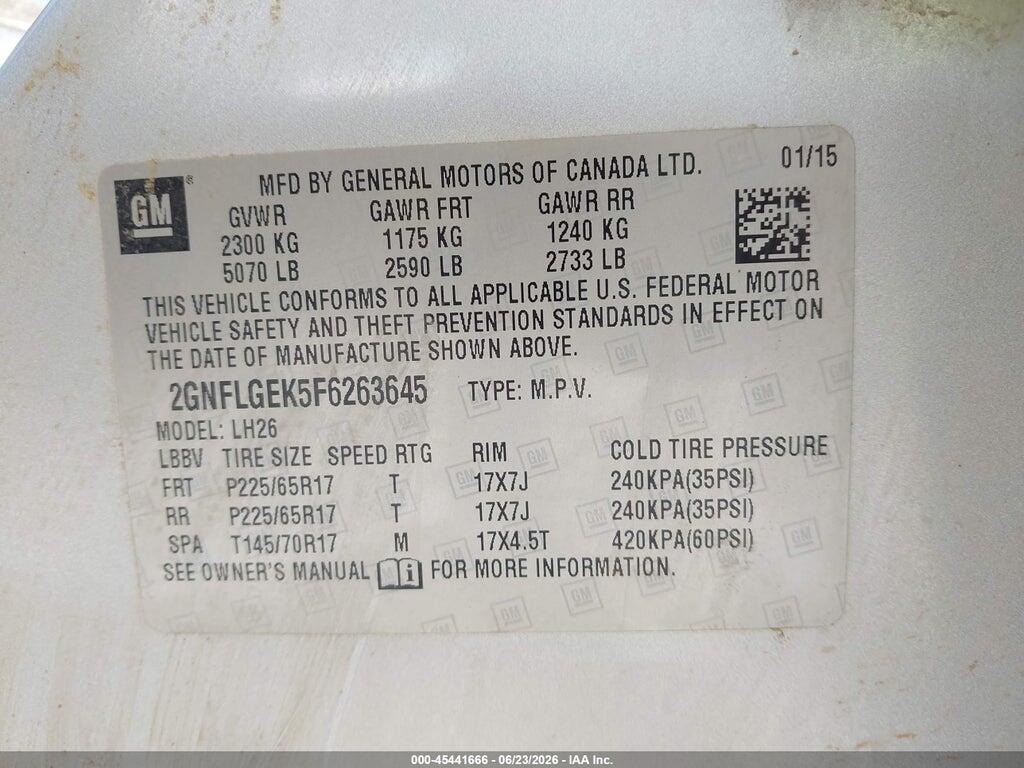2GNFLGEK5F6263645 2015 CHEVROLET EQUINOX photo no. 9
