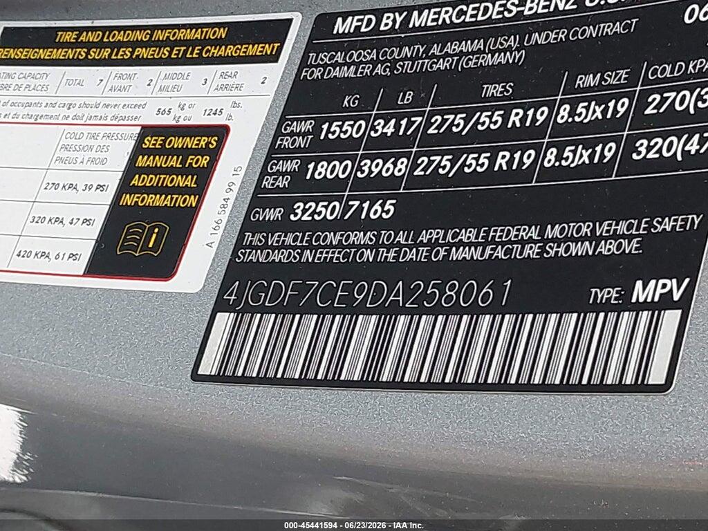 4JGDF7CE9DA258061 2013 MERCEDES-BENZ GL 450 photo no. 9