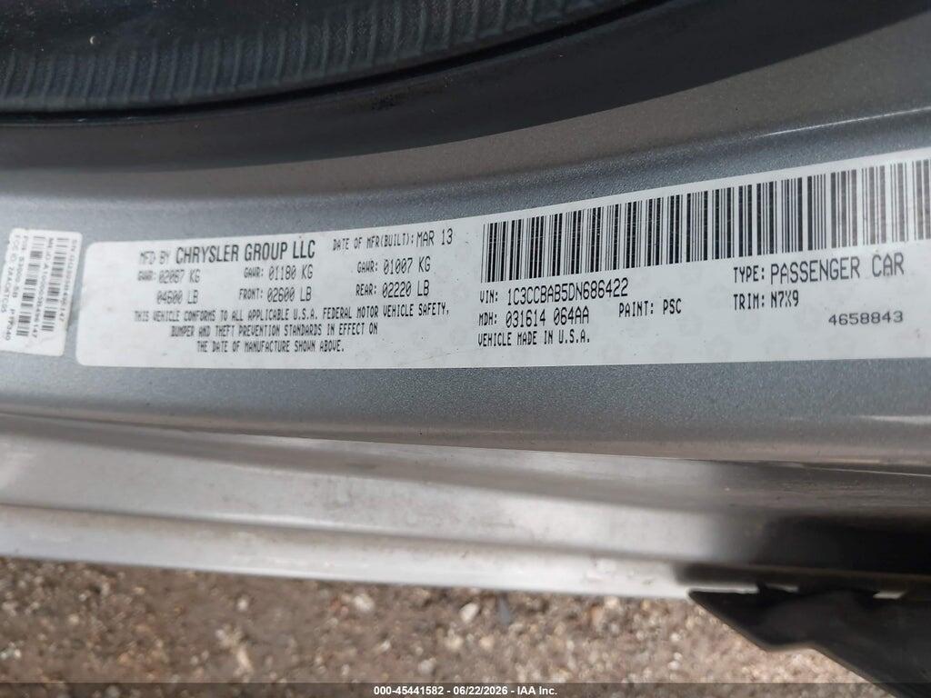 1C3CCBAB5DN686422 2013 CHRYSLER 200 photo no. 9