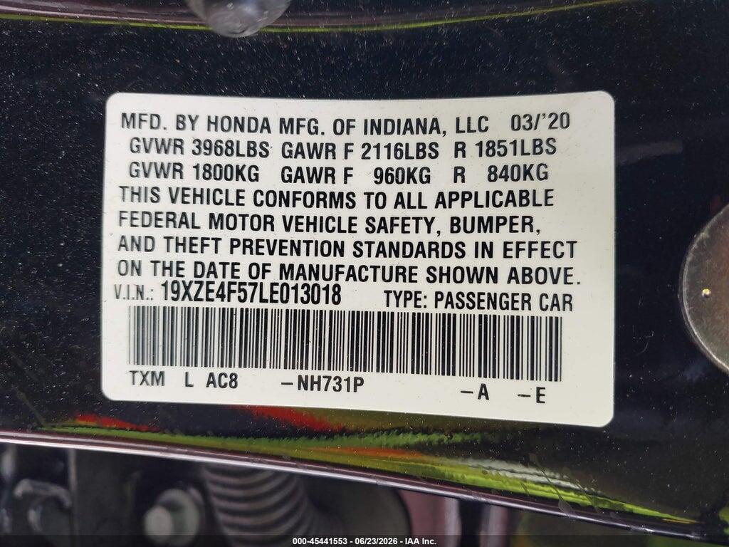 19XZE4F57LE013018 2020 HONDA INSIGHT photo no. 9