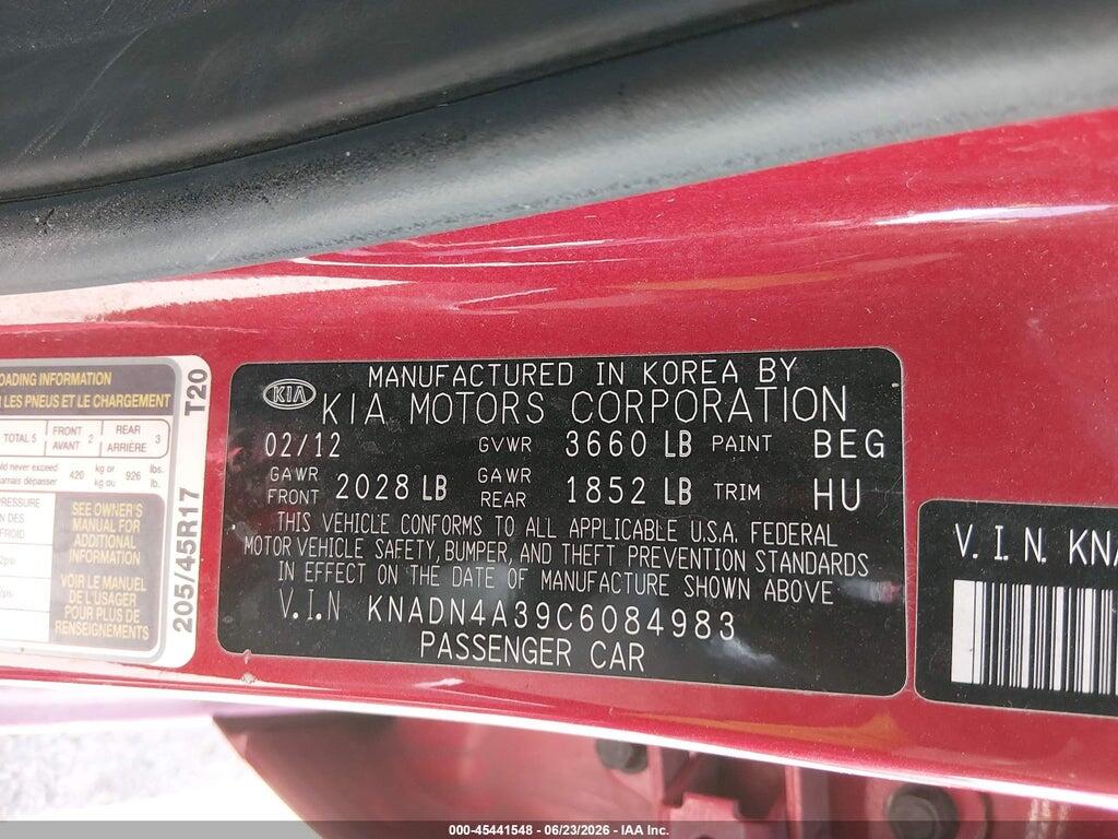 KNADN4A39C6084983 2012 KIA RIO photo no. 9