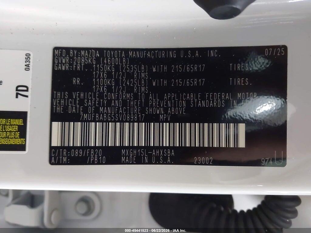 7MUFBABG5SV089817 2025 TOYOTA COROLLA CROSS HYBRID photo no. 9