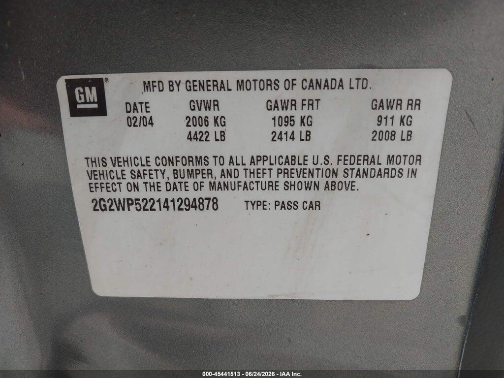 2G2WP522141294878 2004 PONTIAC GRAND PRIX photo no. 9