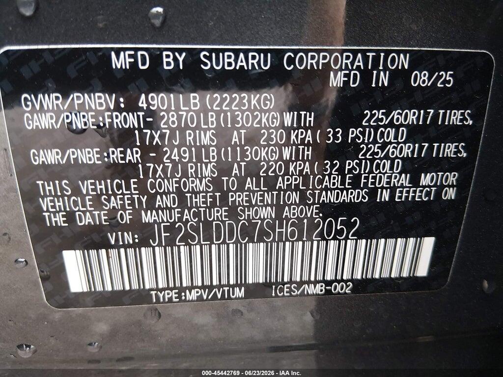 JF2SLDDC7SH612052 2025 SUBARU FORESTER photo no. 9