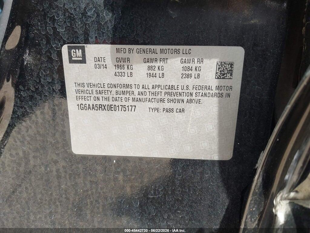 1G6AA5RX0E0175177 2014 CADILLAC ATS photo no. 9