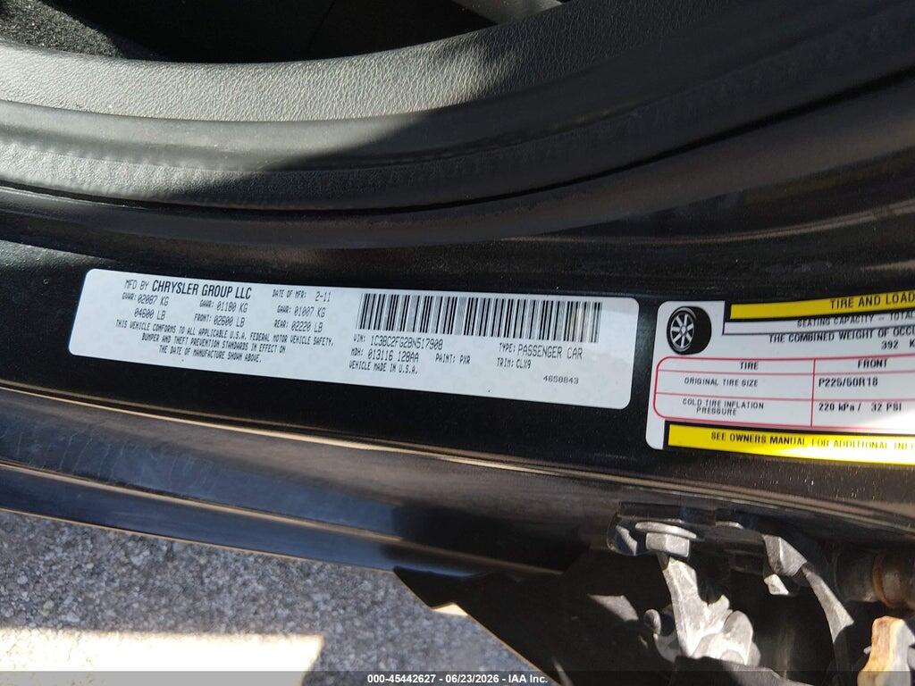 1C3BC2FG2BN517908 2011 CHRYSLER 200 photo no. 9