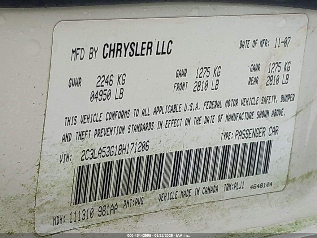 2C3LA53G18H171206 2008 CHRYSLER 300 photo no. 9