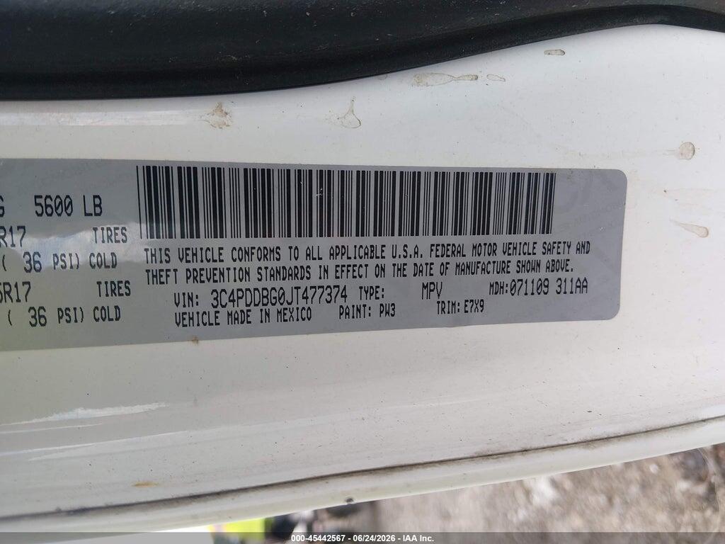 3C4PDDBG0JT477374 2018 DODGE JOURNEY photo no. 9