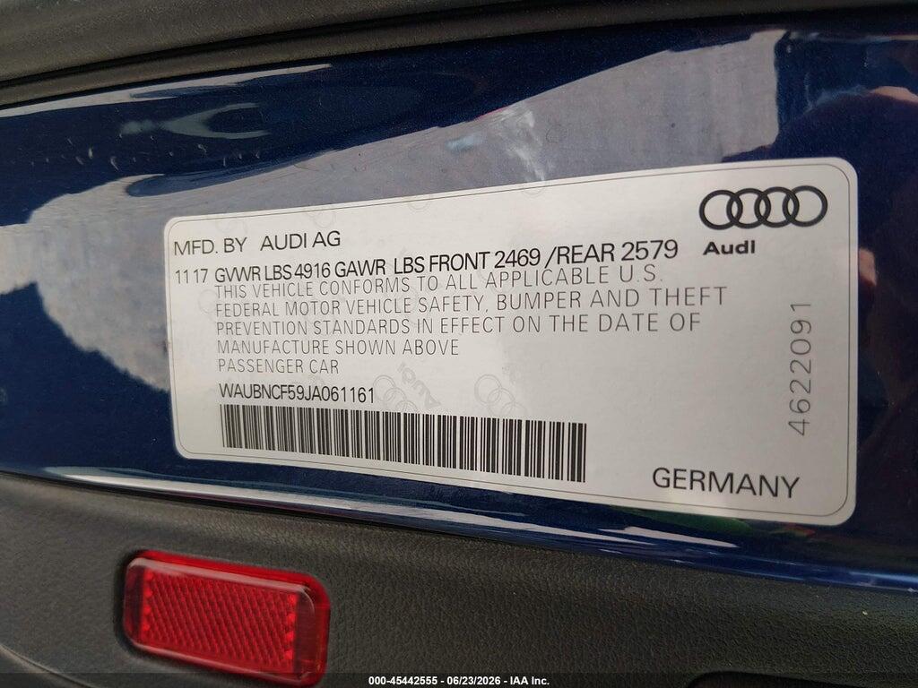 WAUBNCF59JA061161 2018 AUDI A5 photo no. 9