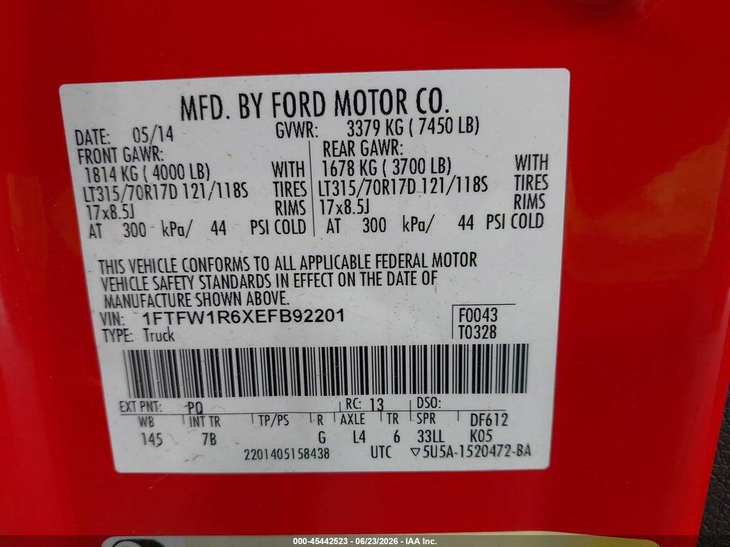 1FTFW1R6XEFB92201 2014 FORD F-150 photo no. 9