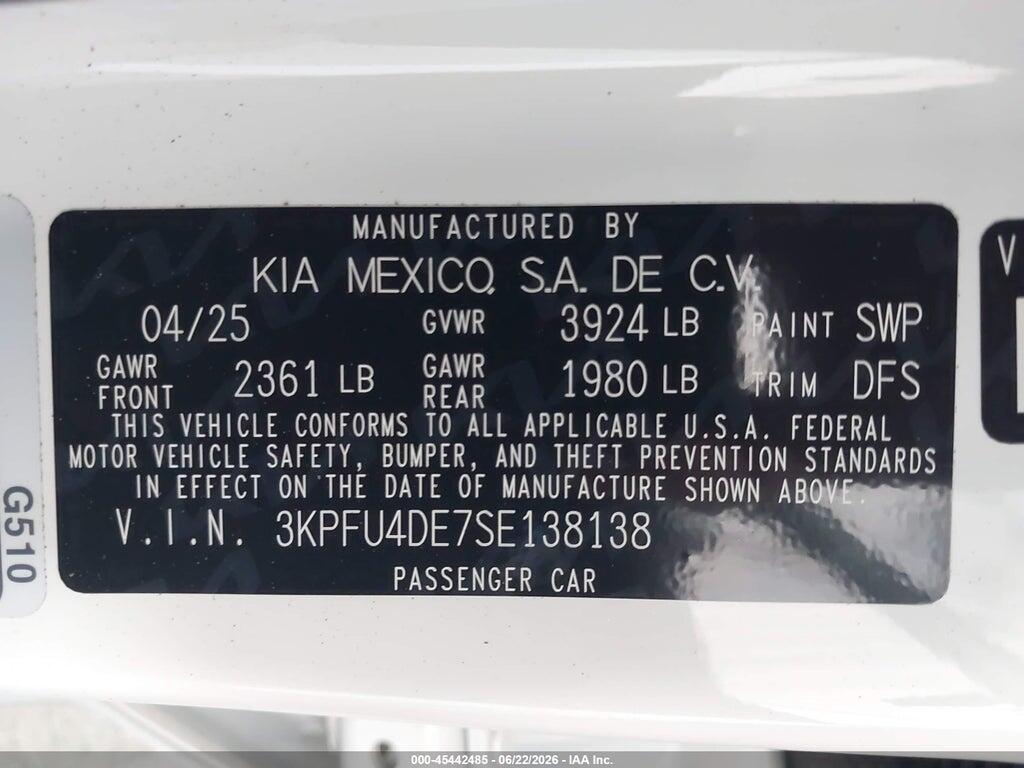 3KPFU4DE7SE138138 2025 KIA K4 photo no. 9