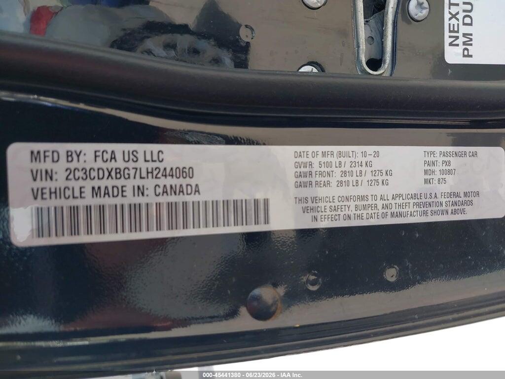 2C3CDXBG7LH244060 2020 DODGE CHARGER photo no. 9