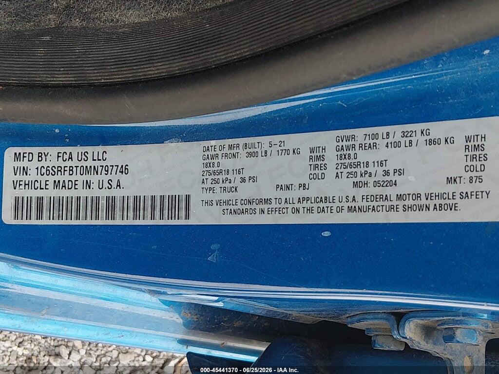 1C6SRFBT0MN797746 2021 RAM 1500 photo no. 9
