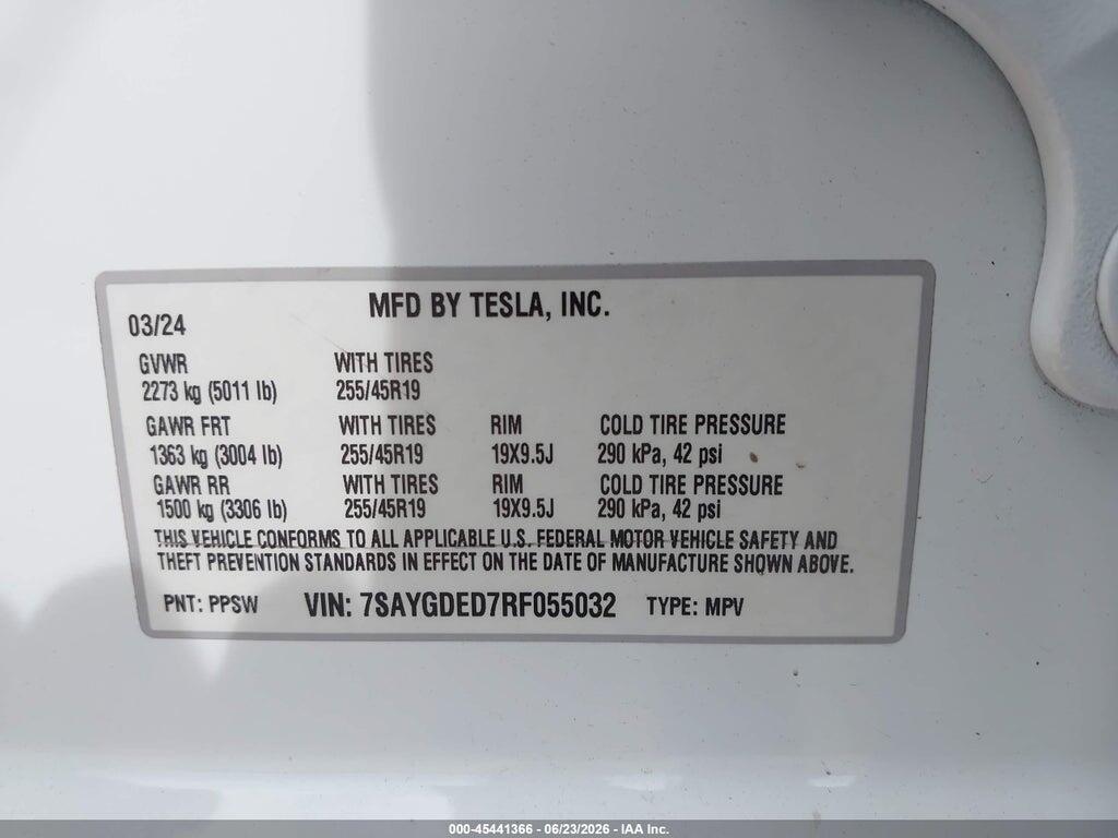 7SAYGDED7RF055032 2024 TESLA MODEL Y photo no. 8