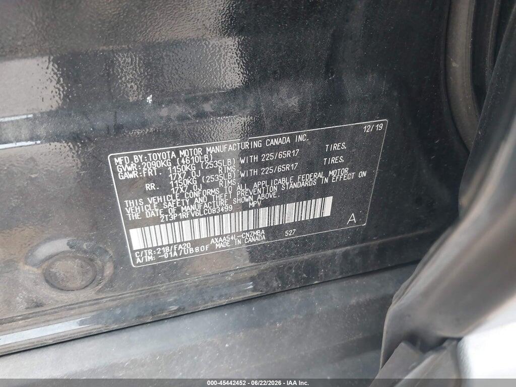 2T3P1RFV6LC083499 2020 TOYOTA RAV4 photo no. 9