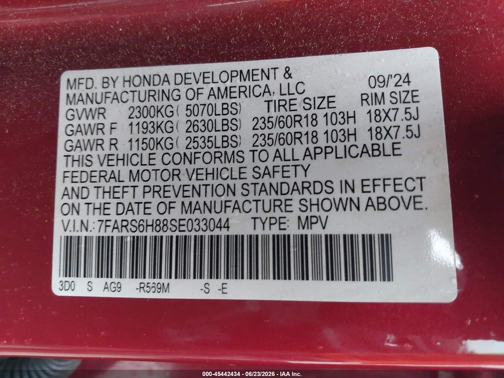 7FARS6H88SE033044 2025 HONDA CR-V HYBRID photo no. 9