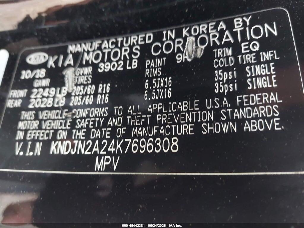 KNDJN2A24K7696308 2019 KIA SOUL photo no. 9