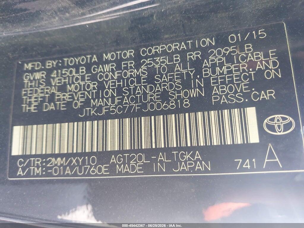 JTKJF5C77FJ006818 2015 SCION TC photo no. 9