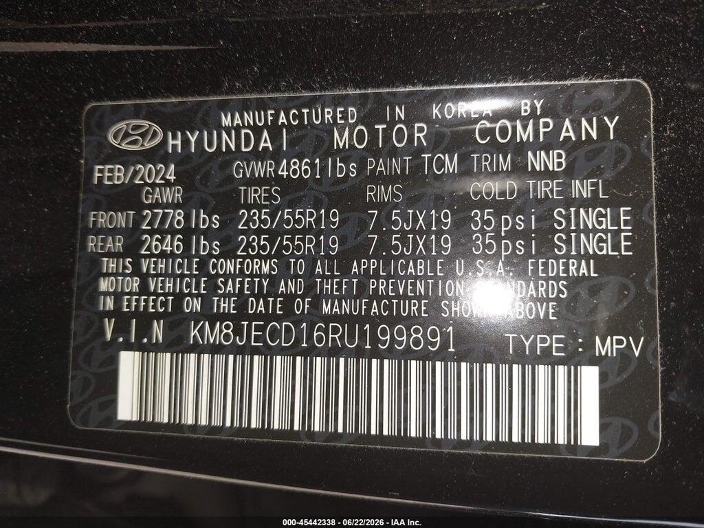 KM8JECD16RU199891 2024 HYUNDAI TUCSON HYBRID photo no. 9